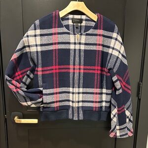 J. Crew Navy and Red Plaid Jacket